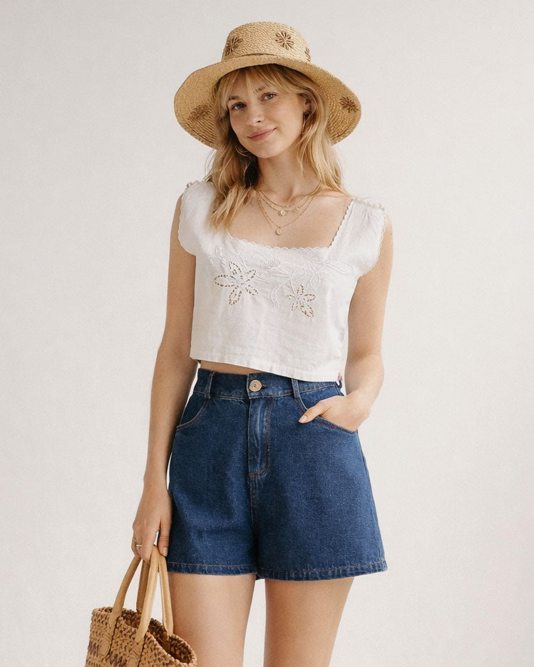 Edwardian Broderie Anglaise Cotton Top