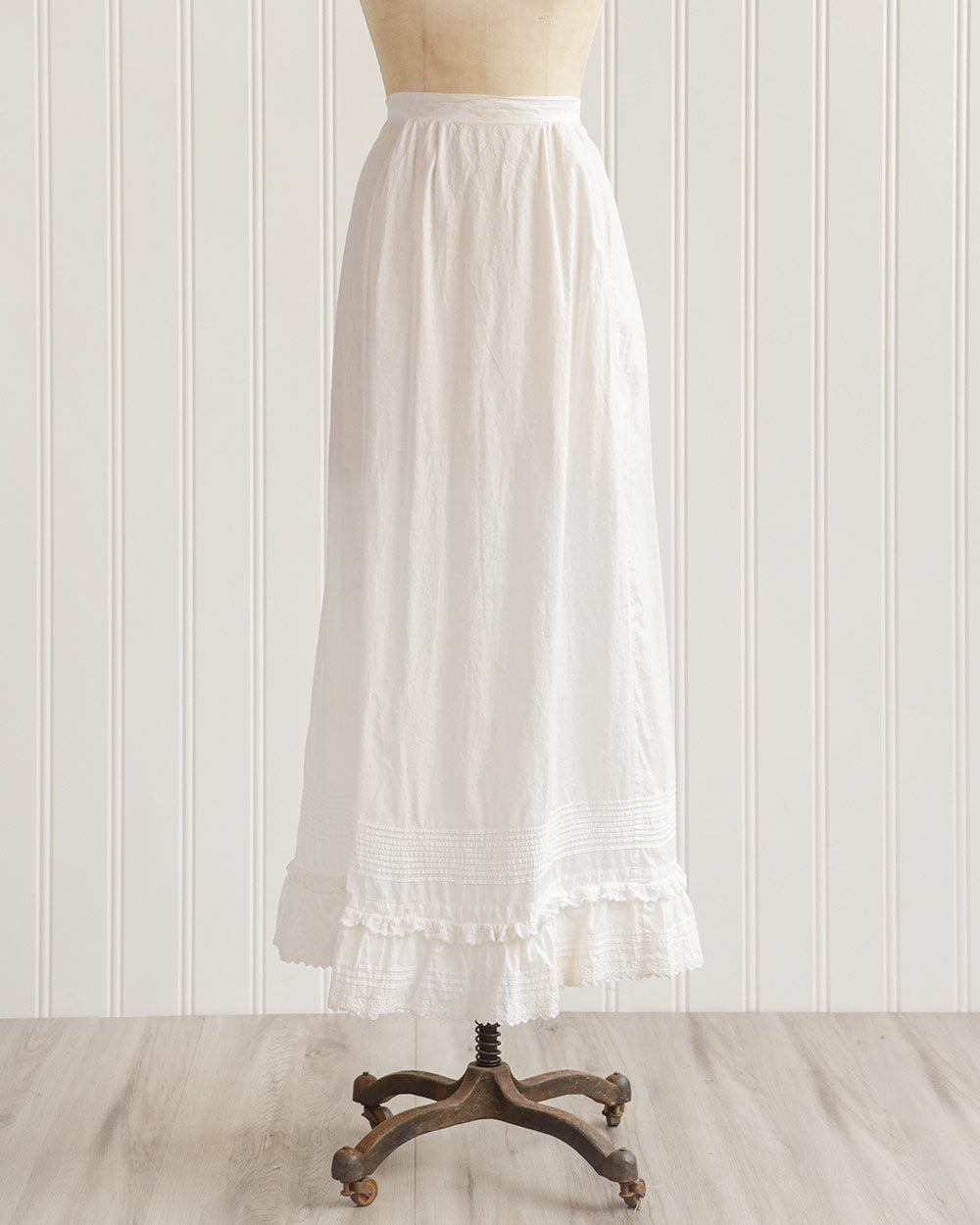 Edwardian White Cotton Petticoat Pocket Skirt