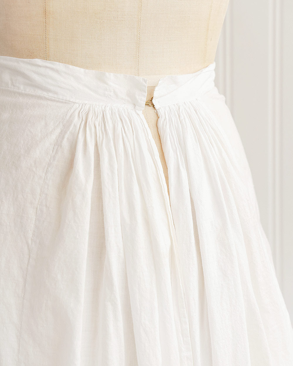 Edwardian White Cotton Petticoat Pocket Skirt