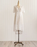 1930s White Cotton Voile Embroidered Dress