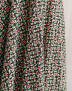 Zwarte A-lijnrok met bloemenprint uit de jaren 1950