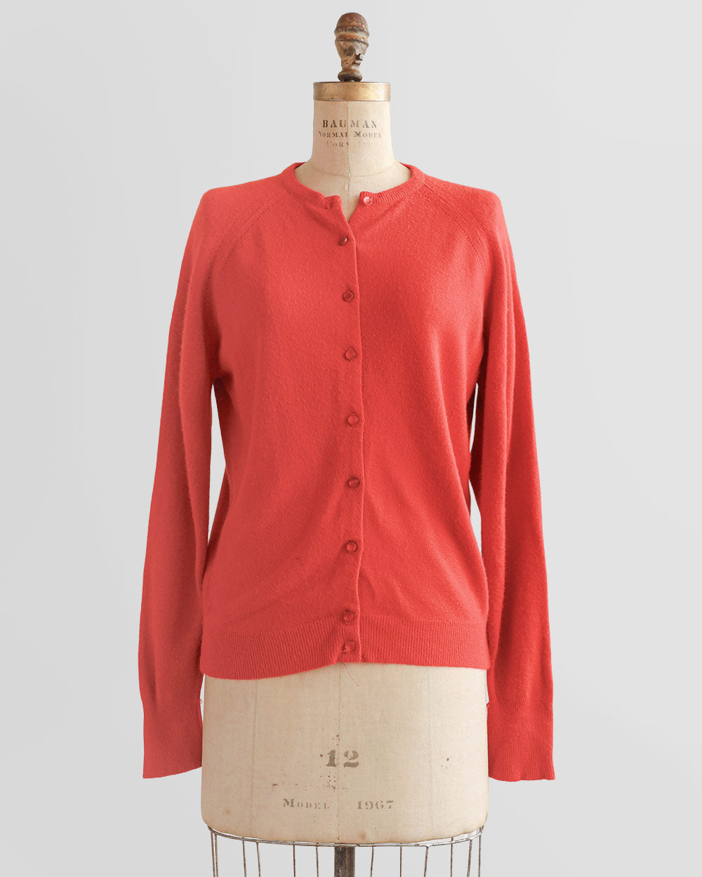 1960s Red Raglan Sleeve Cardigan