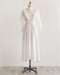 1970s White Cotton Prairie Maxi Dress