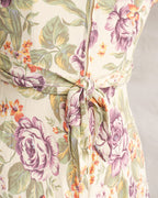 Rayonjurk met overslagtaille en bloemenprint uit de jaren 1990
