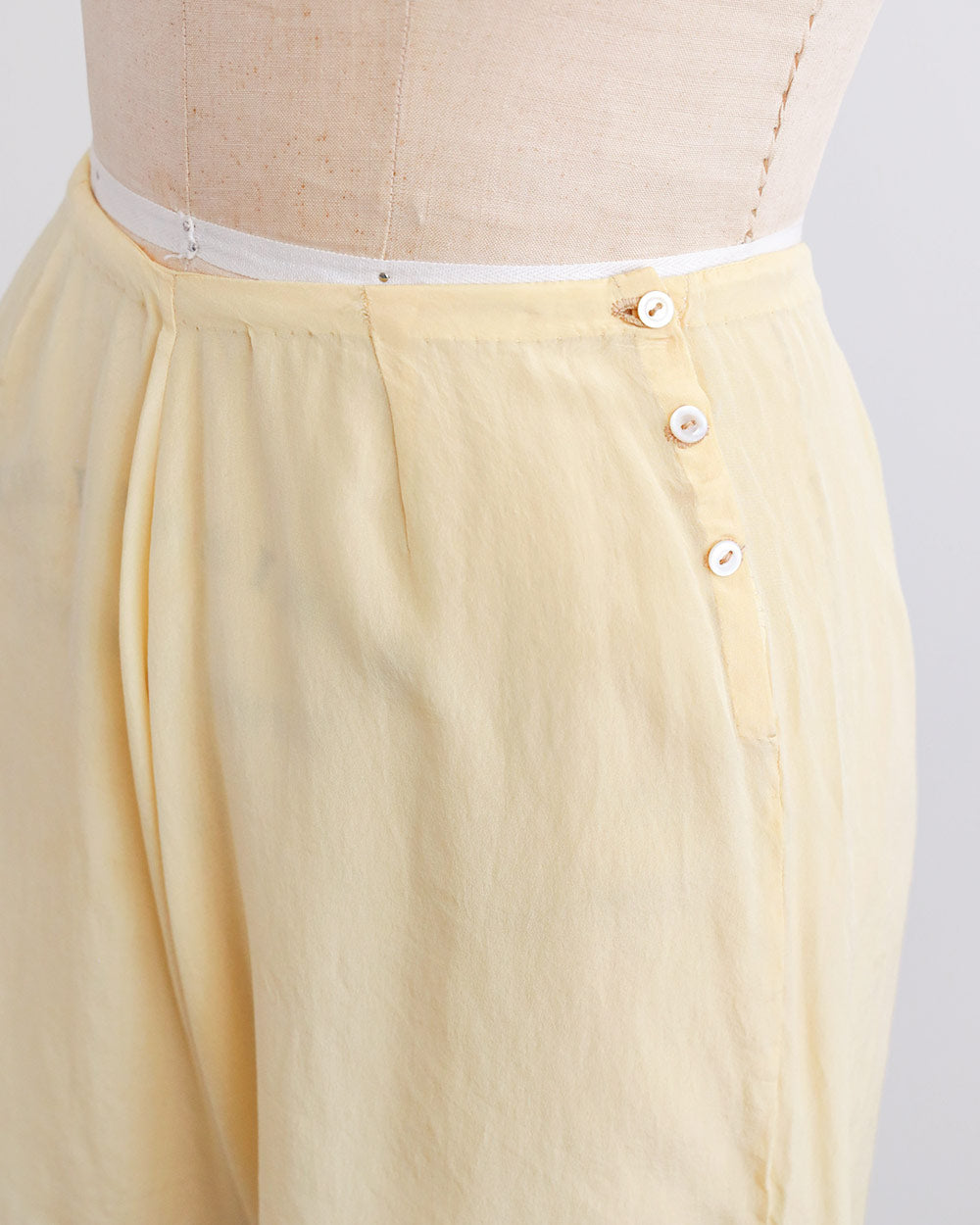 1930s Butter Yellow Silk Tap Shorts