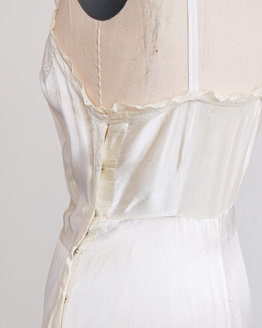 1930s Ivory Silk Bias-Cut Slip Dress