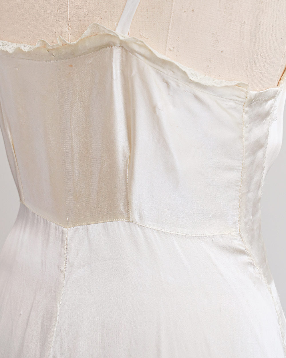 1930s Ivory Silk Bias-Cut Slip Dress