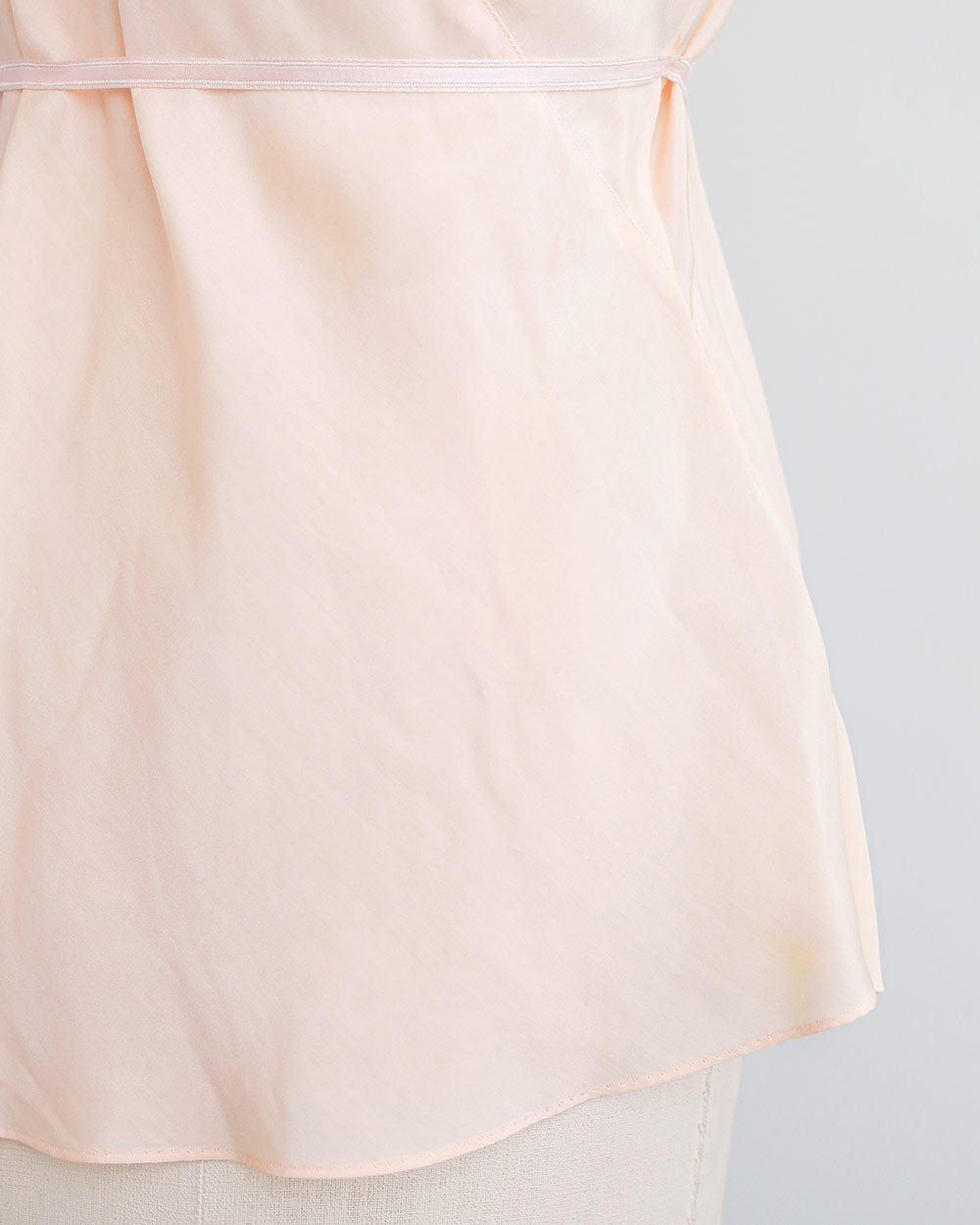 1930s Peachy Pink Silk Lace Insert Top