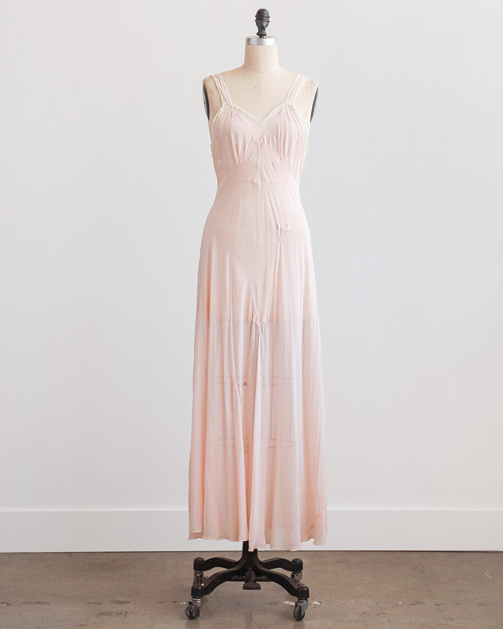 1930s Blush Pink Silk Slip Dress