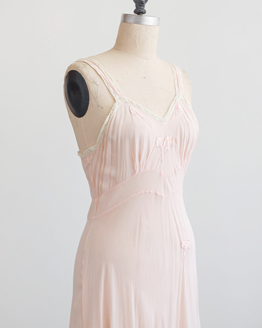 1930s Blush Pink Silk Slip Dress
