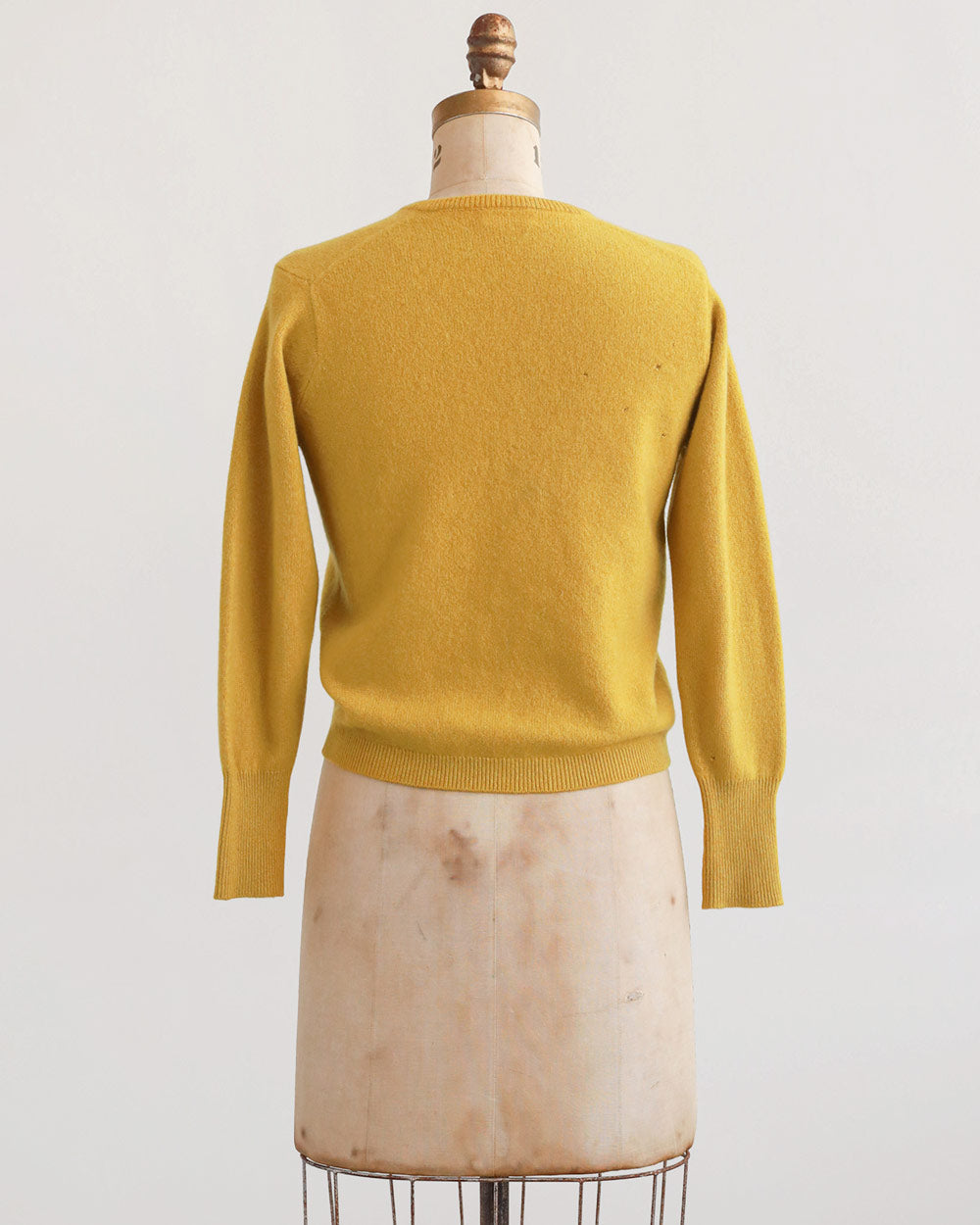 1960s Mustard Yellow Cashmere V-Neck Sweater