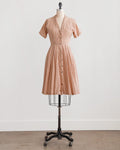 1960s Rust Geo Print Cotton Day Dress