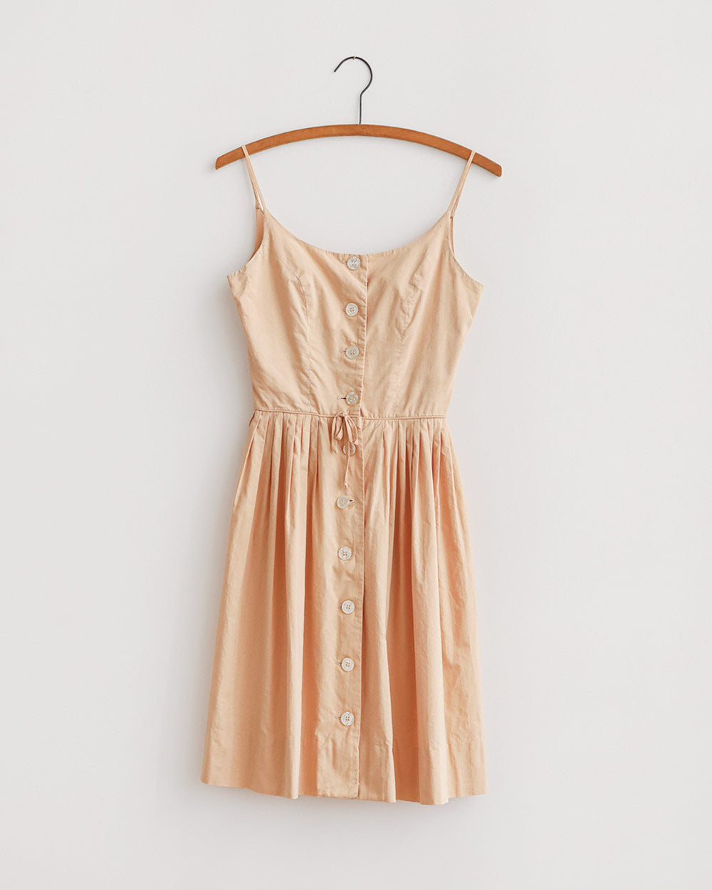 1960s Peach Cotton Button-Down Sundress