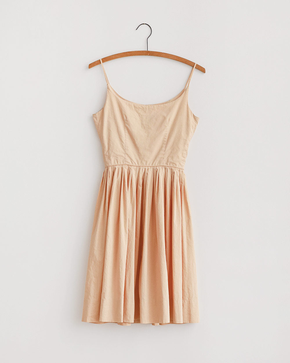 1960s Peach Cotton Button-Down Sundress