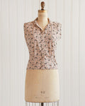 1960s Red Paisley Sleeveless Shell Top