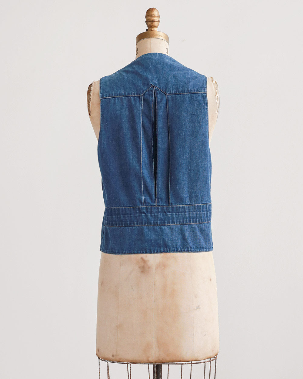 1970s Dark Wash Denim Vest