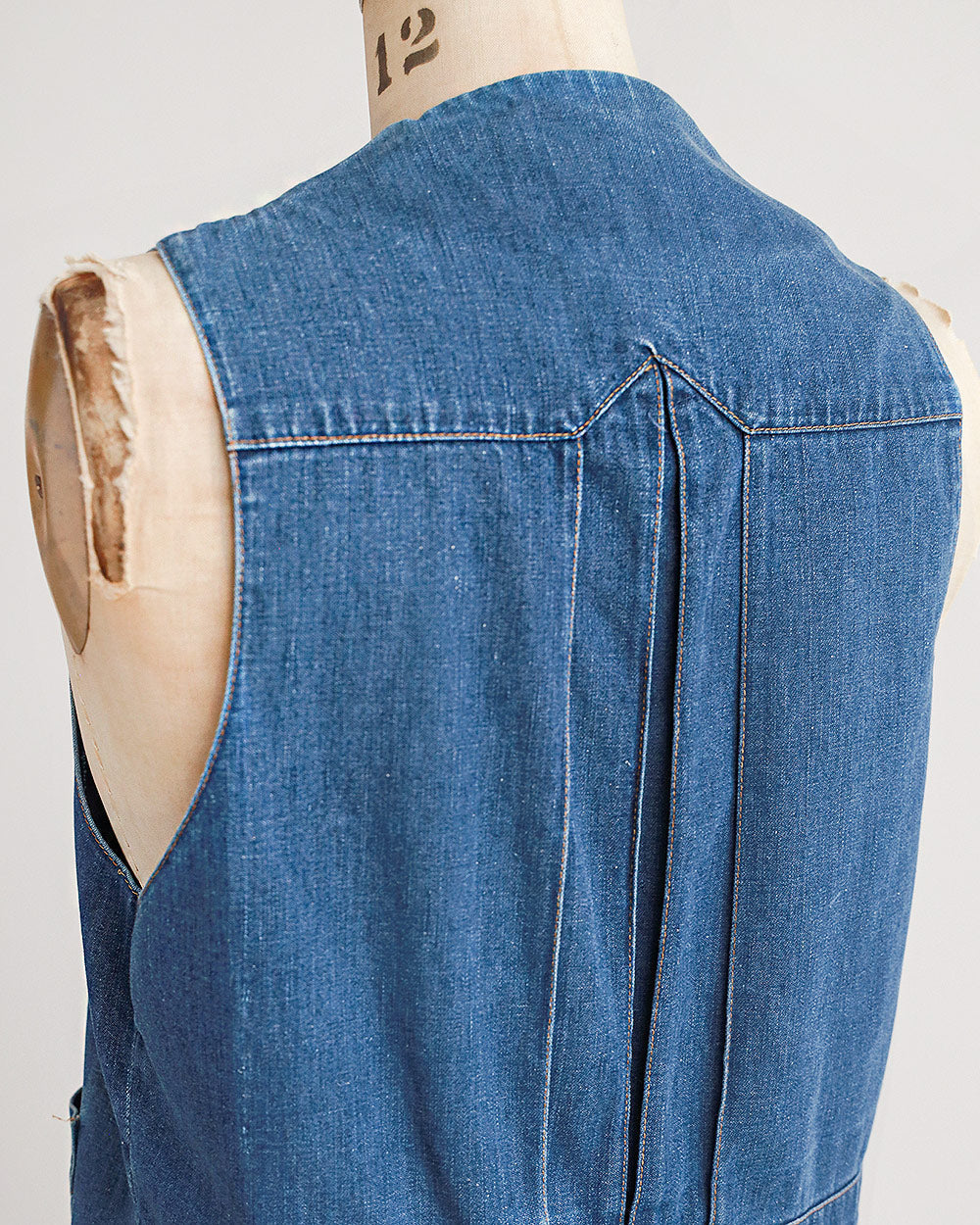 1970s Dark Wash Denim Vest