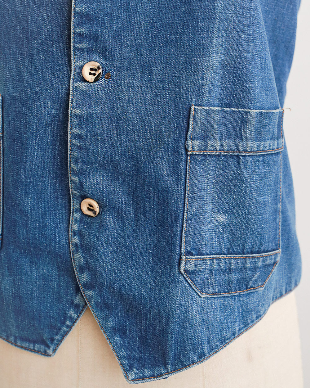 1970s Dark Wash Denim Vest