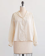 Edwardiaanse katoenen blouse met plooitjes