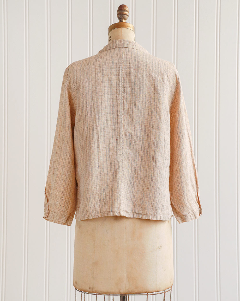 1970s Tan Plaid Cotton Button-Down Shirt