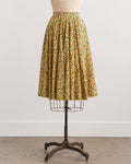 1980s Sunflower Print Cotton Midi Skirt