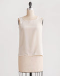 1990s Ivory Silk Shell Top