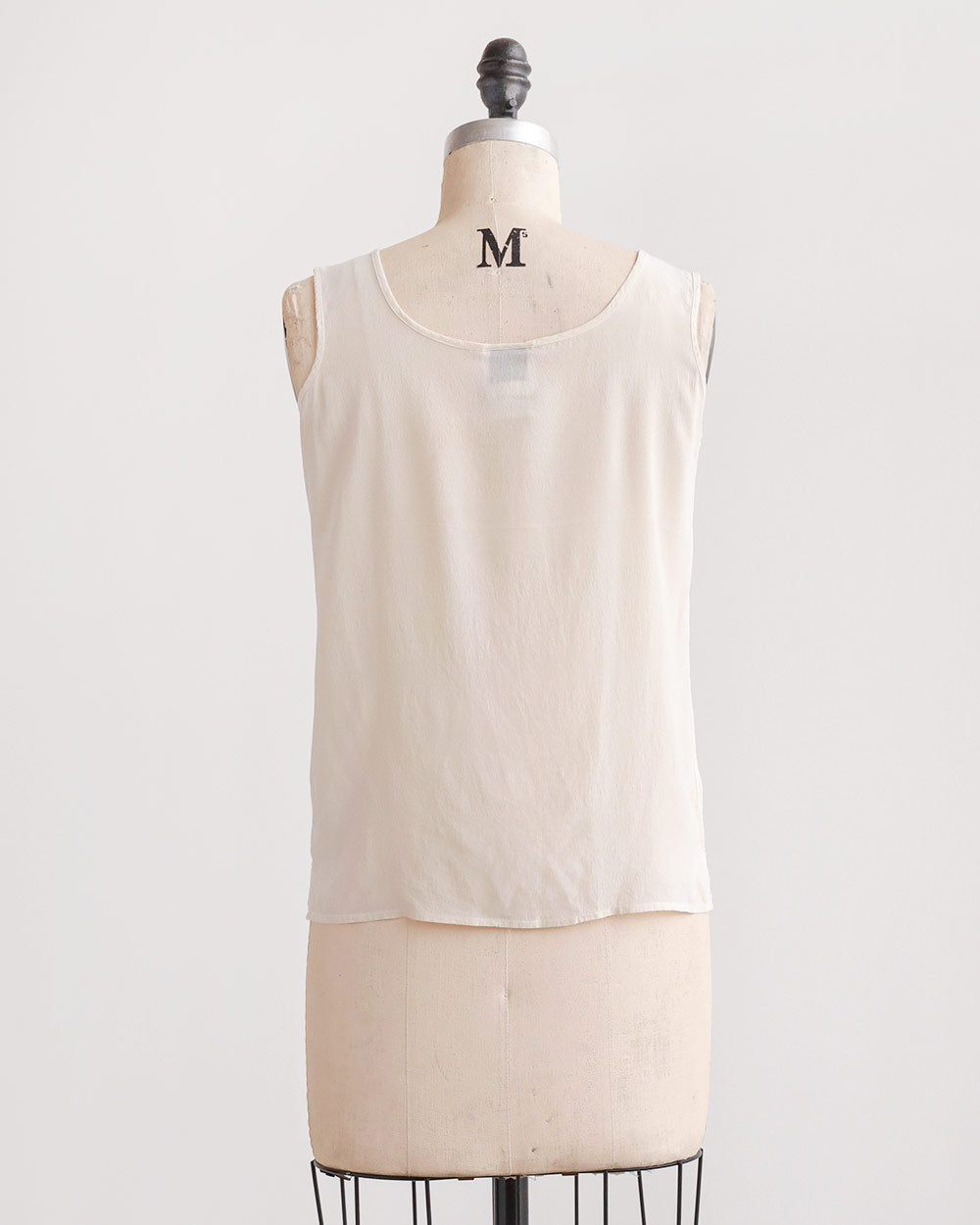 1990s Ivory Silk Shell Top