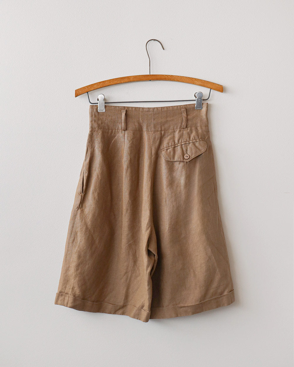 1990s Linen High-Rise Pleated Shorts