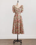1980s Floral Cotton Wrap Dress